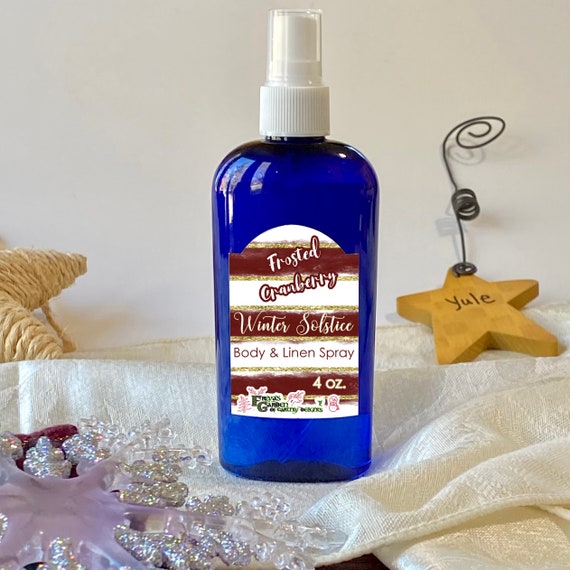 Body Mist, Frosted Cranberry Room Linen Spray, Winter Solstice Scented Room Spray, Gift for Coworker, Teacher Present, First Responder Gift