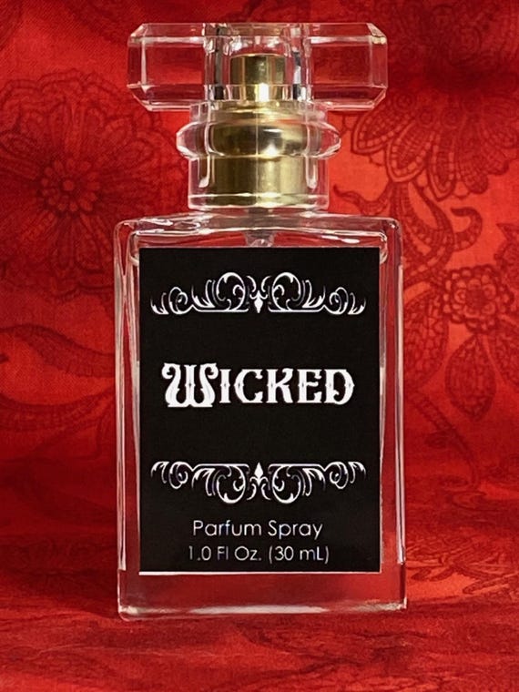 Wicked Gothic Perfume Oil, is a fruity potion of pure decadence; dark, juicy, and dangerously irresistible. 1oz (30ml) Glass Spray Bottle