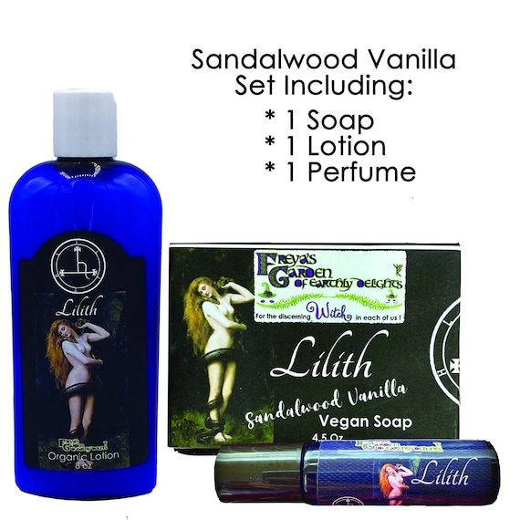 Lilith Sandalwood Vanilla Self Care Box, An exotic blend of sandalwood and Madagascar vanilla. Vegan.