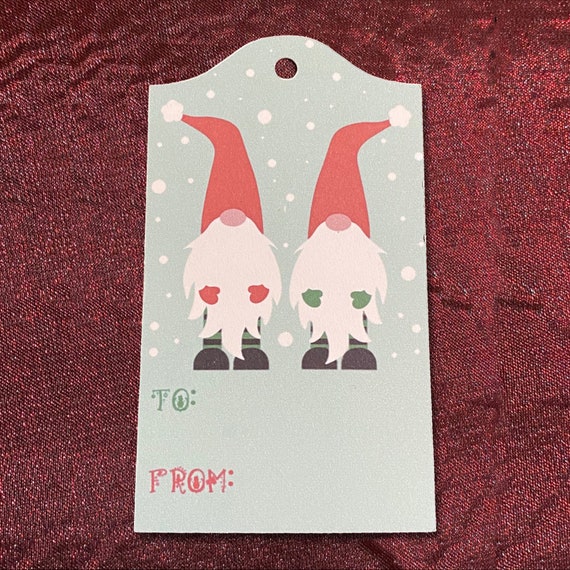 Gnome Gift Tags, Custom Gift Tags, Handmade, Personalized, Holiday Decor