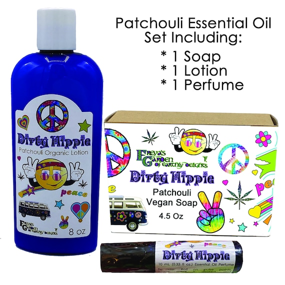 Patchouli Self Care Box is your groovy escape into earthy bliss. One Soap, one lotion and one perfume are contained in this spa set. Vegan.