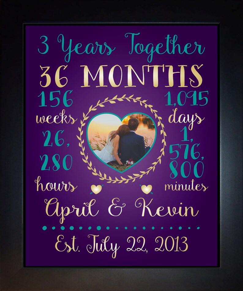 Any or 3 Year Anniversary Gift 3 Year Wedding Anniversary Etsy