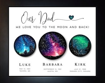 Sky Daughter To Father Christmas Gift, Dad Gift, Father Birthday Gift From Son, Wife Father Gift From Kids Dad Gifts Custom Star Art, aero