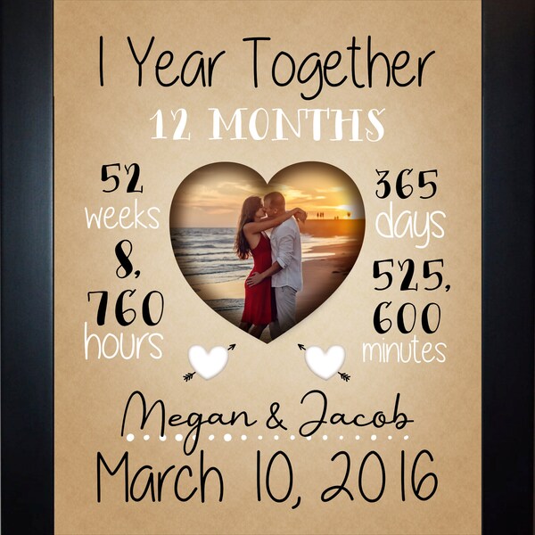 First Anniversary Gift, Together 1 Year Anniversary Gift For Boyfriend Girlfriend, Dating 1st Anniversary First Met, Husband And Wife, Love