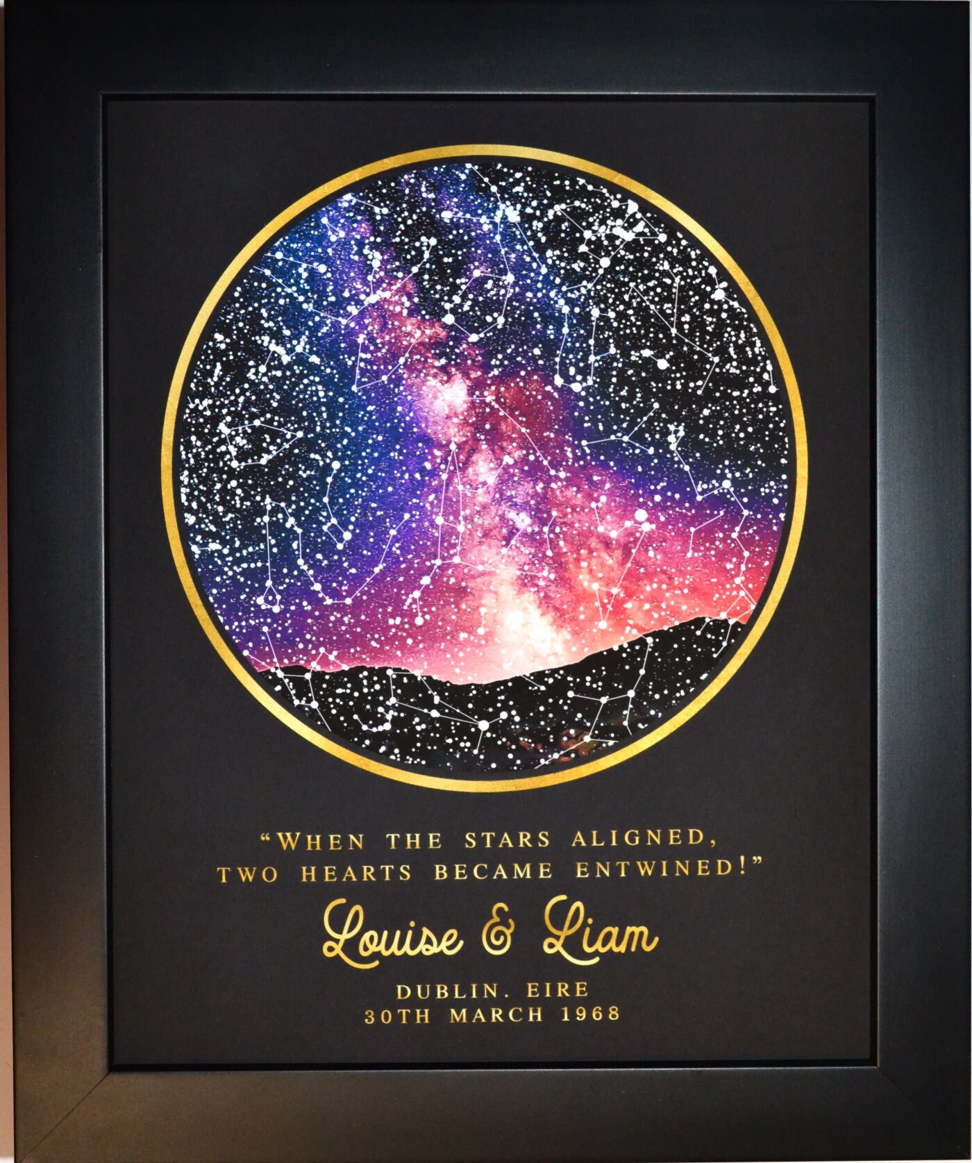 Personalised night sky wedding gift anniversary present for Etsy