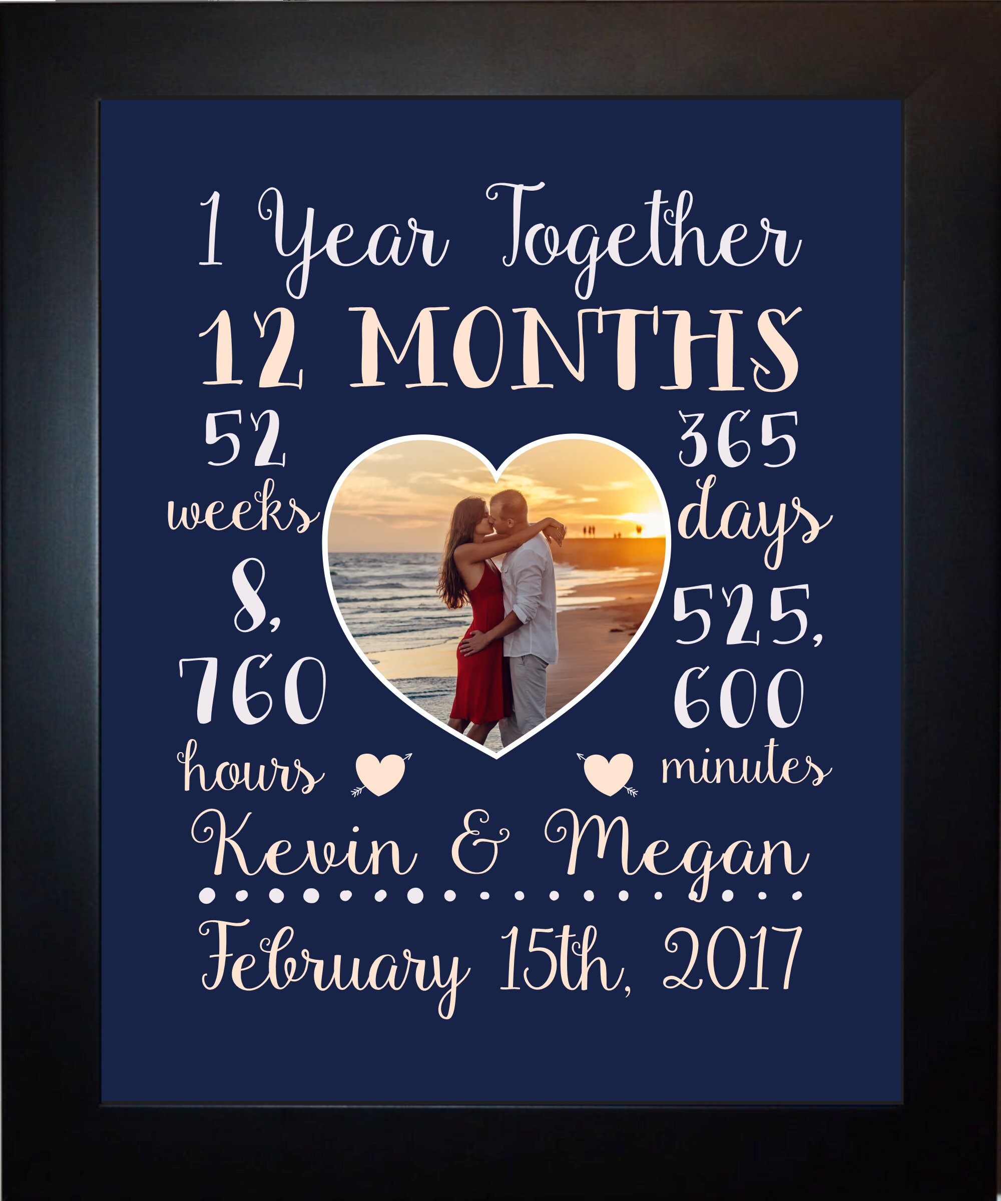 First Anniversary Together 1 Year Anniversary Gift For Etsy Uk
