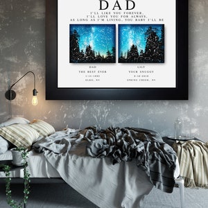 Sky Father Daughter Gift, Daughter To Father Gift For Dad Long Distance Dad Gift From Daughter, Dad Birthday Gift 2 Map Art Print Astronomy image 6