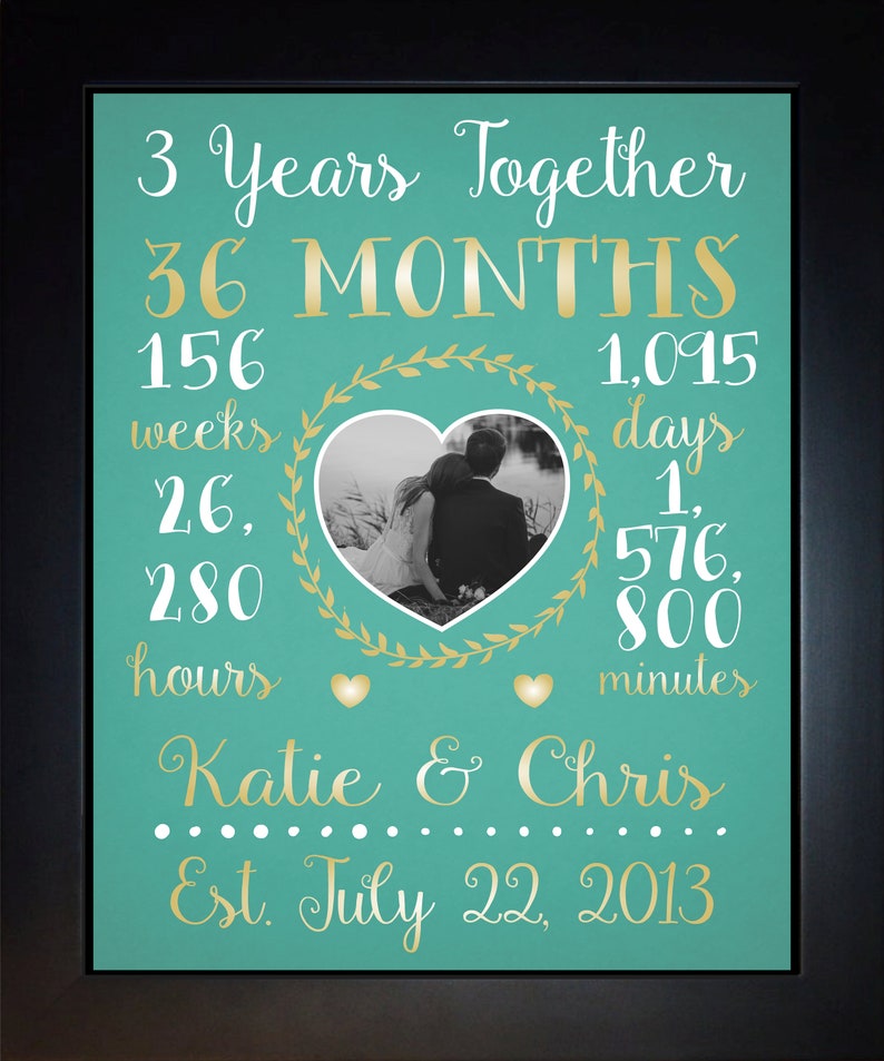 Any or 3 Year Anniversary Gift 3 Year Wedding Anniversary Etsy