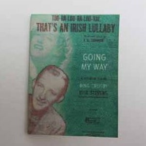 Sheet Music That's An Irish Lullaby - dollhouse miniature 1:12 scale