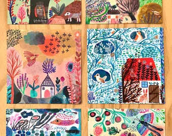 Set of 6 Gabriela Larios postcards - set A