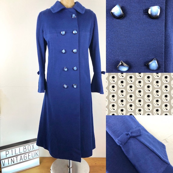 1940s wool lined blue coat with original buttons