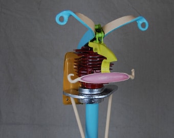 Colorful Abstract Found Object Small Metal Sculpture by Jacob Novinger