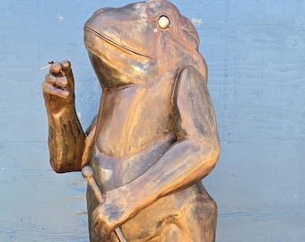 Custom Art, Life-Size Standing Frog Sculpture by Jacob Novinger
