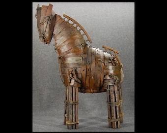 Trojan Horse Metal Art Sculpture By Jacob Novinger ONE OF A KIND
