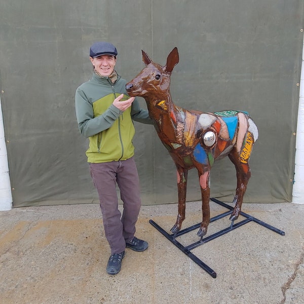 Metal Life Size Deer Sculpture Etsy