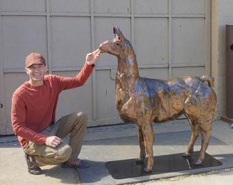 Made to Order Custom Garden Outdoor Metal Llama Art Sculpture by Jacob Novinger