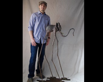 Outdoor/Indoor Large Elephant with Chicken Legs Metal Braised on Bronze Sculpture By Jacob Novinger