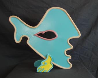 Human Fish Pop Art Small Metal Sculpture by Jacob Novinger