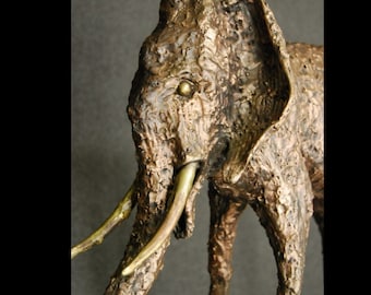 Chickaphant Sculpture: Braised Bronze Elephant with Chicken Legs by Jacob Novinger