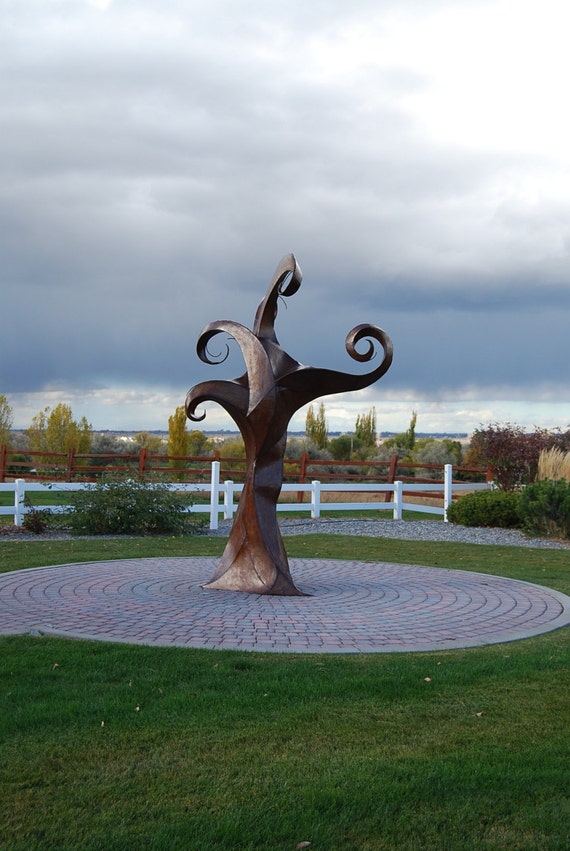 Custom Made Outdoor Tree of Life Metal Sculpture Made to Order By Jacob Novinger