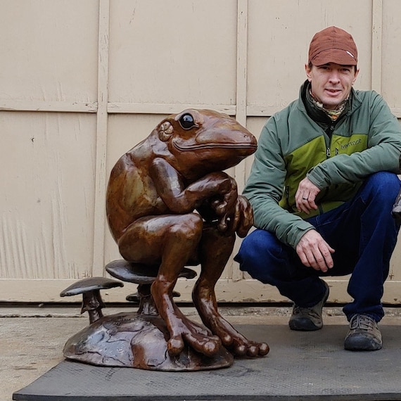 Made to Order Custom Outdoor or Indoor Metal Art Garden Frog Sculpture by Jacob Novinger