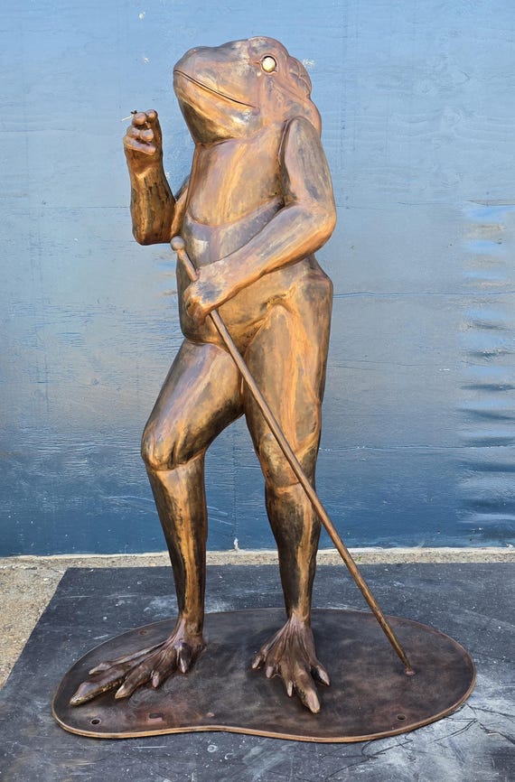 Custom Art, Life-Size Standing Frog Sculpture by Jacob Novinger