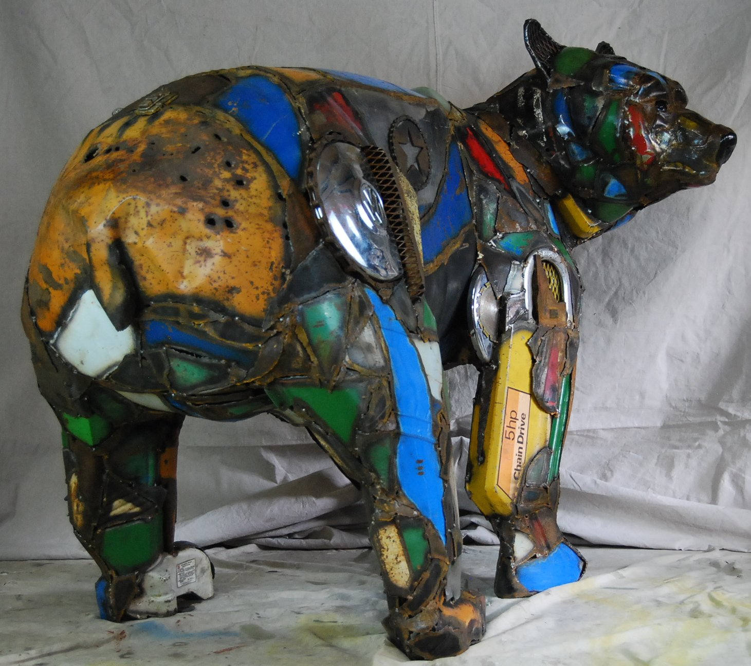 Large Outdoor Custom Made Metal Bear Sculpture Made Out of Etsy