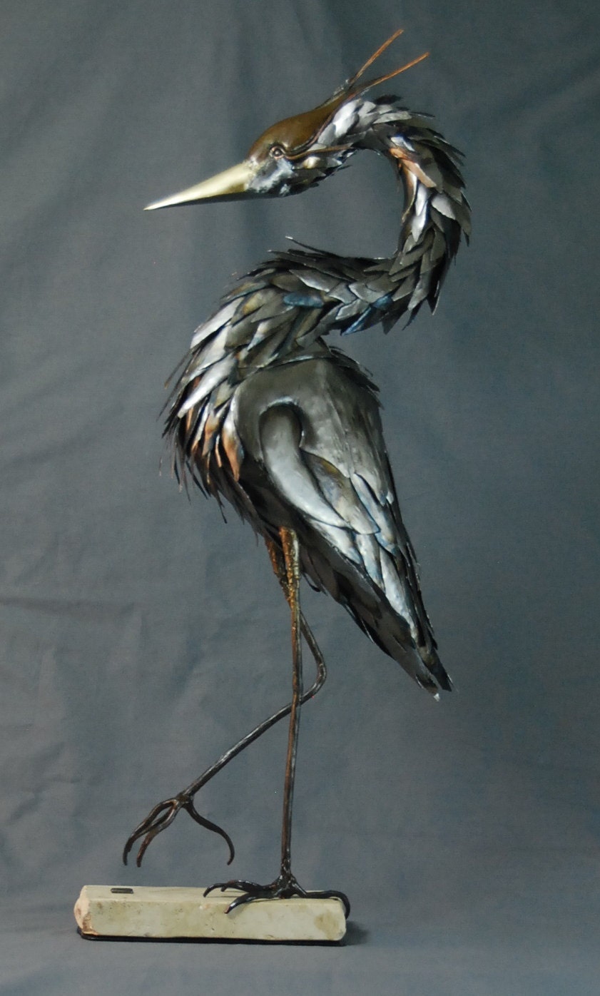 Custom Blue Heron Made to Order Metal Sculpture By Jacob Etsy