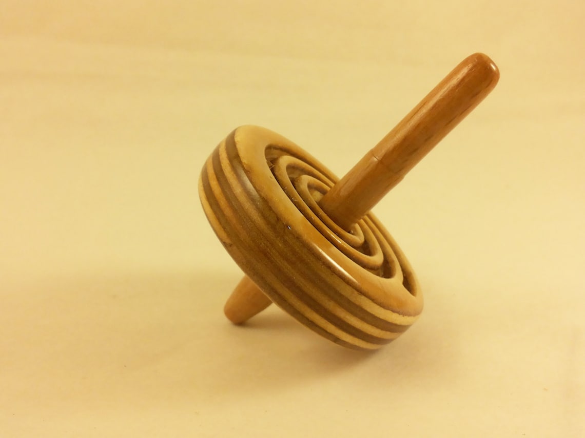 Wooden Spin Top Spinning Top Spiral Handmade Medium Wooden Etsy