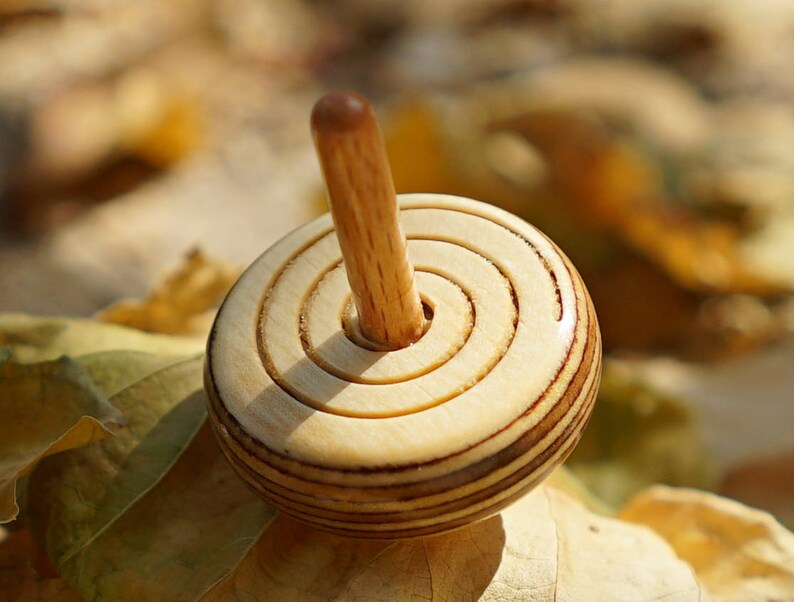 Wooden Spin Top Spinning Top Spiral Handmade Medium Wooden | Etsy