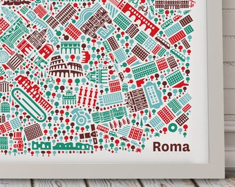 Affiche de Rome Carte illustré