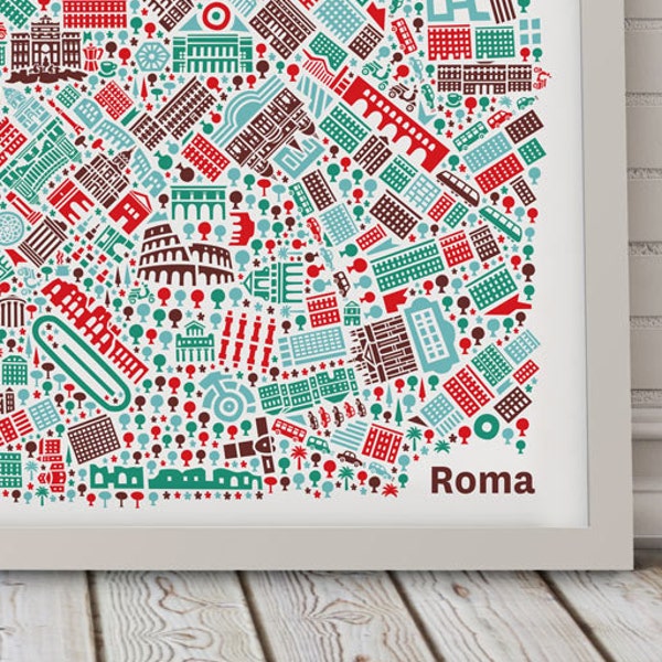 Affiche de Rome Carte illustré