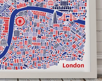 Affiche de London Carte illustré