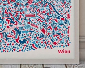 Affiche de Vienne Carte illustré
