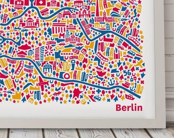 Affiche de Berlin Carte illustré