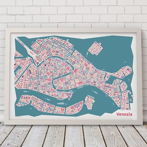 Affiche de Venise Carte illustré