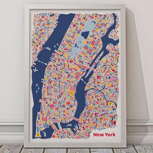 Affiche de New York Carte illustré