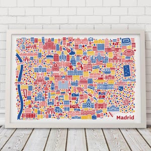 Affiche de Madrid Carte illustré