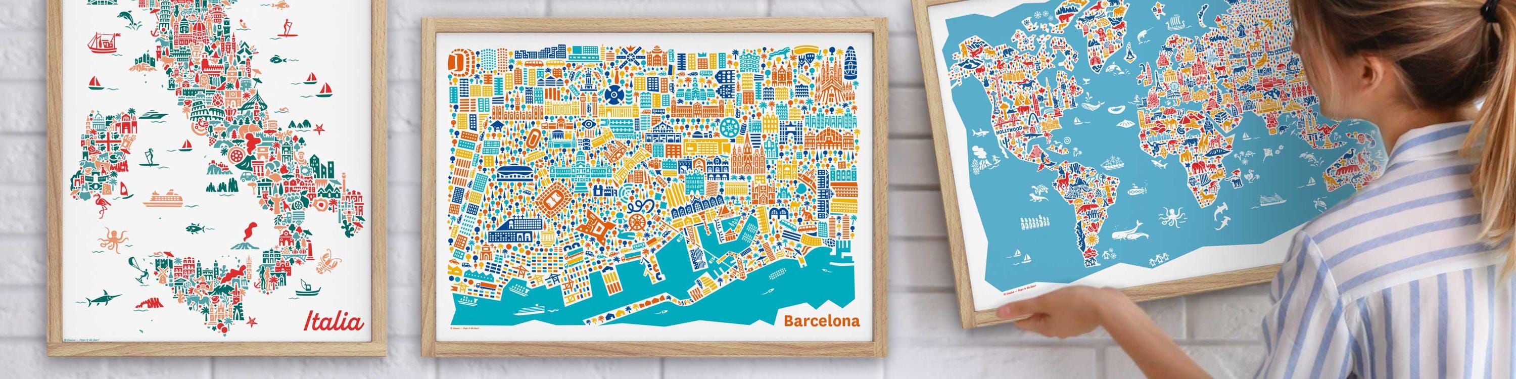 York, New of Maps City Illustrated | Vianina 70cm x ワールドマップ　ポスター　50cm vianina London, … Paris コレクション
