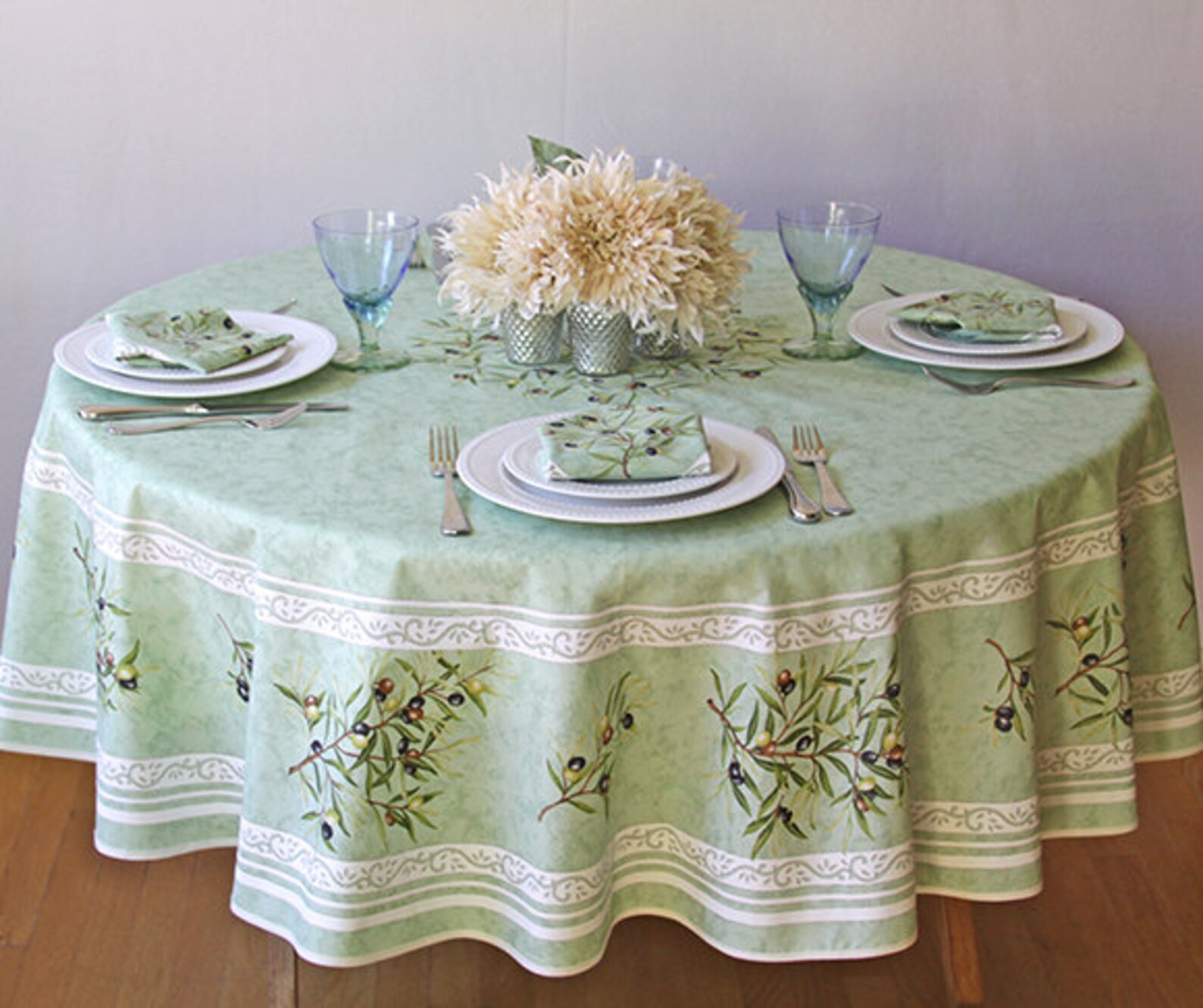 70 Round Tablecloth French Oil Cloth Provence Coated Etsy