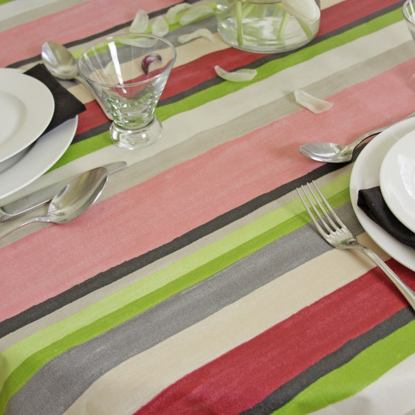 Stain Proof Wipe Clean 60x108" Coated Tablecloth Riviera Sunset -  Rectangle or Oval-  Umbrella Hole available