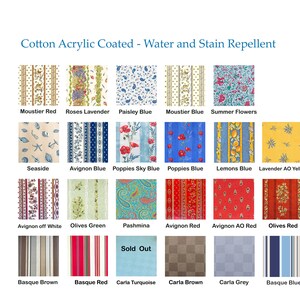 Coated French Tablecloth Round Square Rectangle Oval Umbrella Hole Available 85 color options Stain and Water Resistant Table Cloth image 3