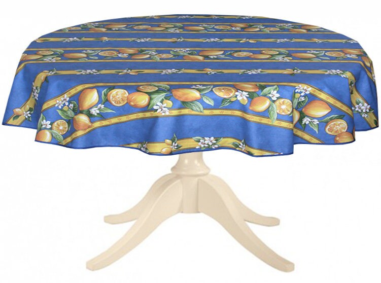 Stain Proof Round Or Square Tablecloth Provence Coated Cotton Stain Proof Round Or Square Tablecloth, Oilcloth Tablecloth Round With Umbrella Hole