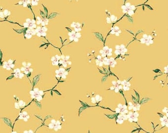 Spill Proof Toile Linen Coated Tablecloth Almond Blossom Honey - Round Square Rectangle or Oval - Extra Wide up to 115" Available -