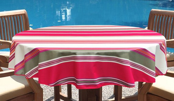 Round Tablecloth 42 To 60 Basque Easy Care Laminated Round Tablecloth 42 To 60 Basque Easy, 80 Round Tablecloth With Umbrella Hole