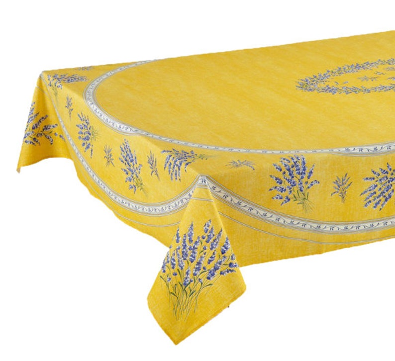 Large Square 70 Tablecloth Provence Lavender In Yellow Image 0