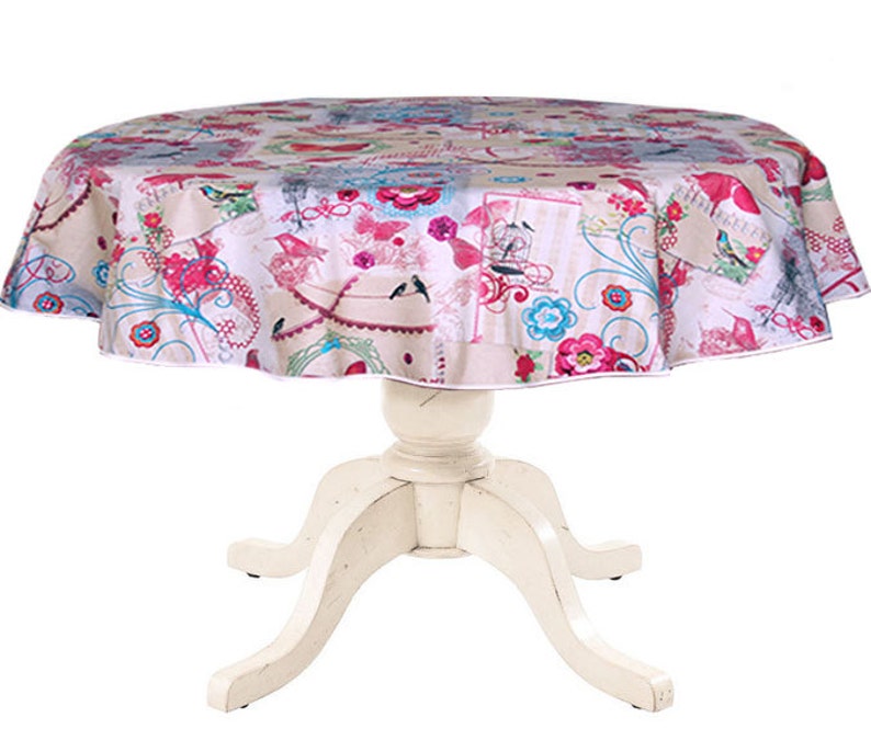 42 60 Inch Round Bistro Tablecloth Provencal Spring Charming Etsy