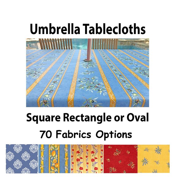 Umbrella Tablecloth Square Rectangle Or Oval Laminated Wipe Clean French Provence Outdoors Easy Table Cloth Wipeable