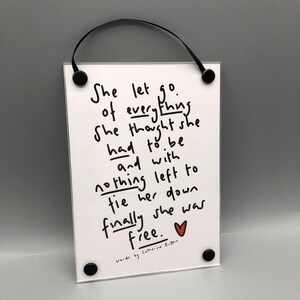 She Let Go Poem Print - Etsy