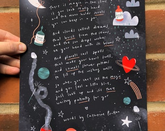 Magic in the Stars illustrated poem print